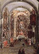 unknow artist This painting Allows us to picture the interior of a church in new spain oil on canvas